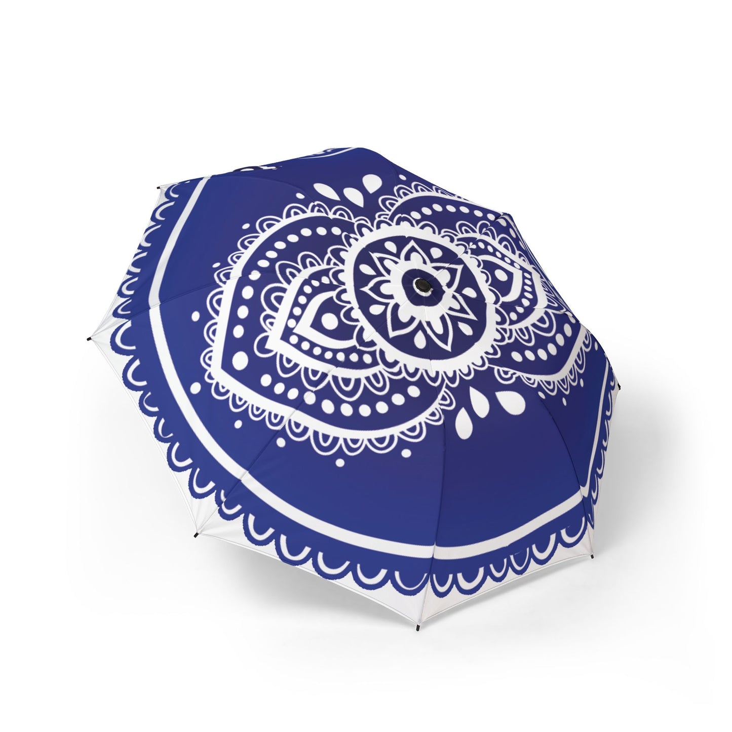 Blue Mandala Umbrella - Windproof Foldable | Travel Gift