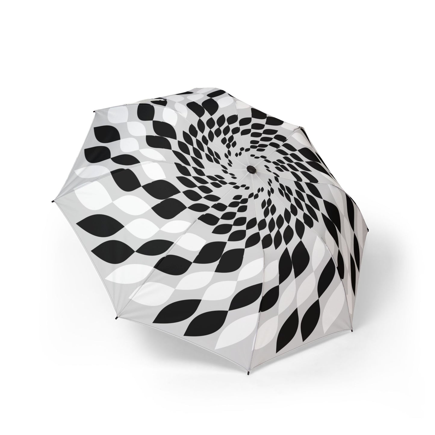 Black White Optical Spiral Umbrella - Modern | Graphic