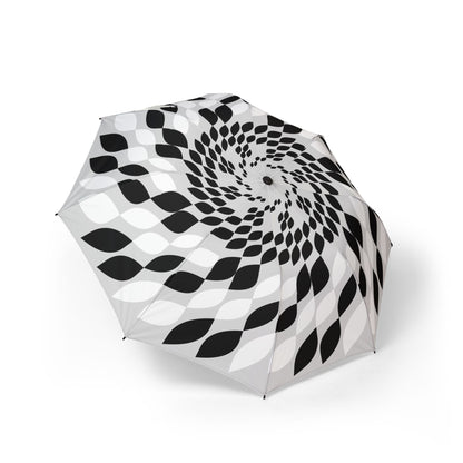 Black White Optical Spiral Umbrella - Modern | Graphic