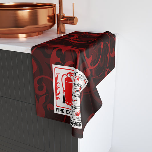 Fire Extinguisher Themed Hand Towel - Stylish Safety and Décor