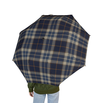 Navy Geometric Umbrella - Lightweight Travel | Modern Design Gift