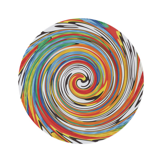 LEGO Inspired Spiral Round Rug | Colorful Playroom Mat