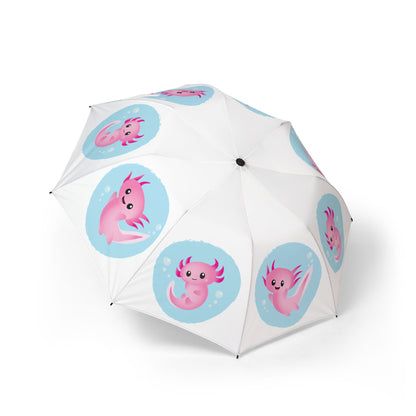 Axolotl Pink Blue Umbrella - Cute Windproof | Animal Gift