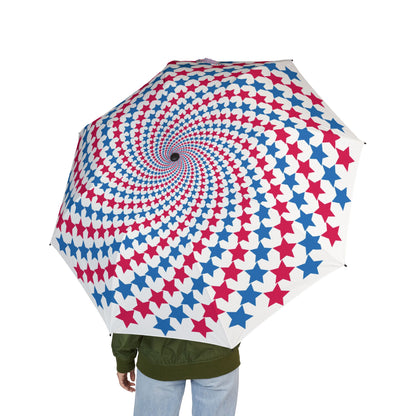 Patriotic Star Spiral Umbrella - Red White Blue | USA