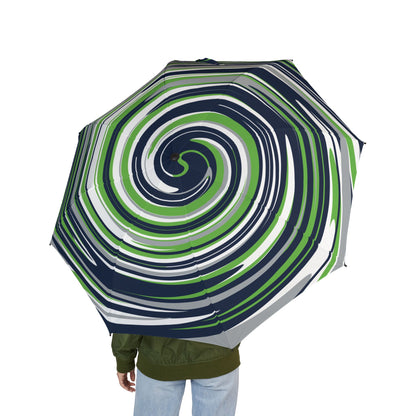 Seahawk Spiral Travel Umbrella | Seattle Action Green & Navy