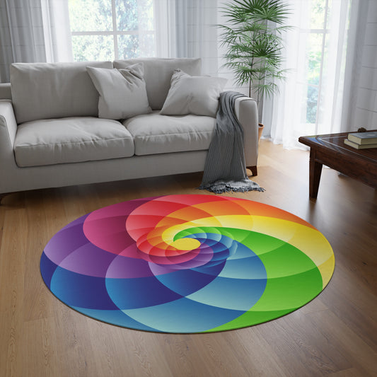 Metric Spiral Round Rug – Vibrant Home Décor for Living Room & Nursery