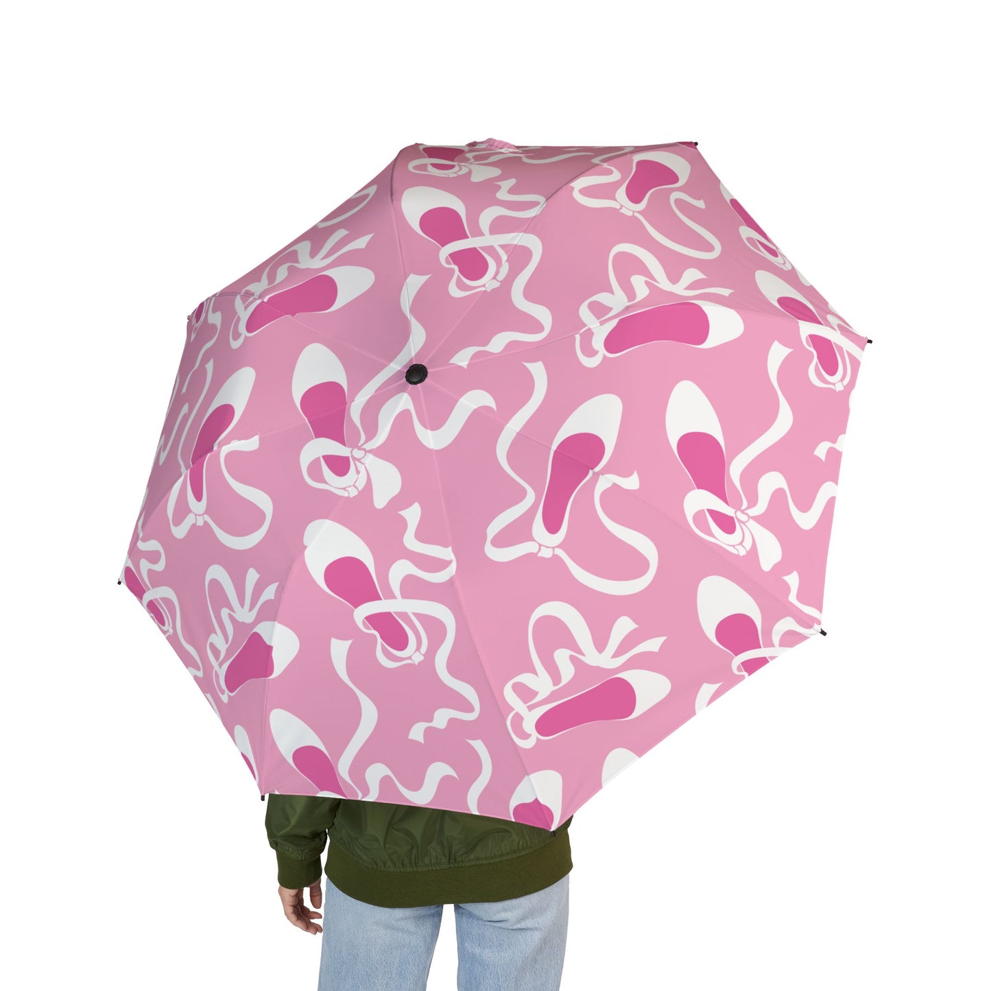 Pink Ballet Slippers Umbrella - Windproof Compact | Dancer Gift