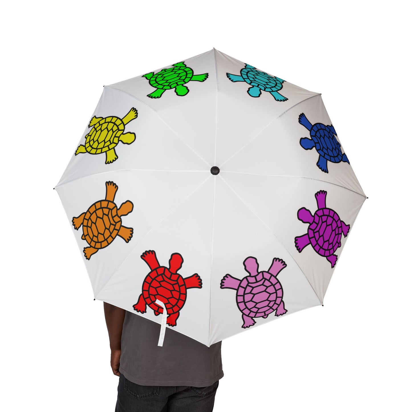 Rainbow Sea Turtle Umbrella - Colorful Foldable | Beach