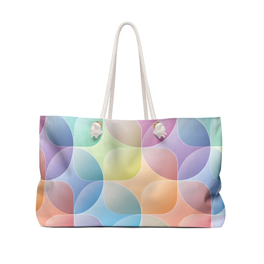 Soft Rainbow Pattern Weekender Bag - Pastel Travel Tote