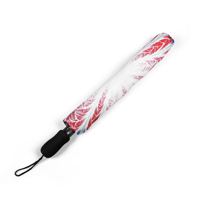 Green & Purple Mandala Neon-Flower Pattern Umbrella | Semi-Automatic
