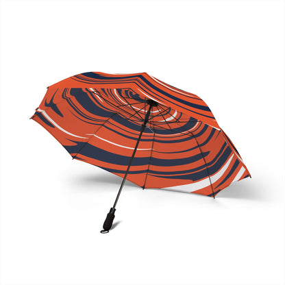 Bronco Swirl Travel Umbrella |  Denver Navy Blue & Orange