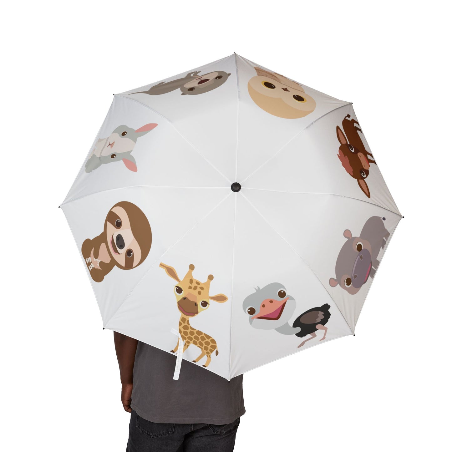Umbrella with animal illustrations on a white background