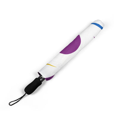 Purple Colorburst Swirl Pattern Umbrella | Semi-Automatic Travel