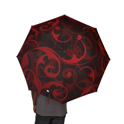 Red Black Swirl Umbrella - Windproof Pattern | Bold Design