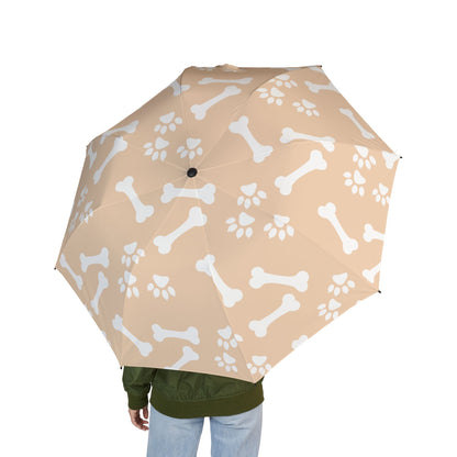 Dog Bone Paw Print Umbrella - Beige Canine | Pet Lovers