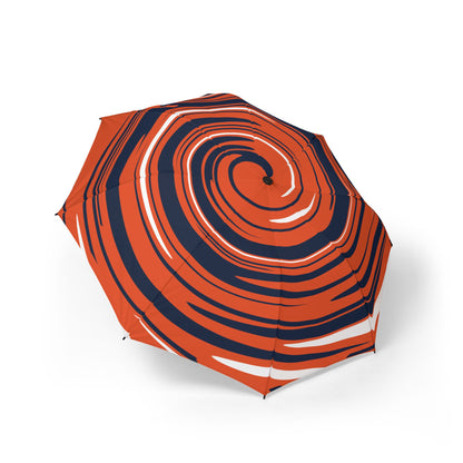 Bronco Swirl Travel Umbrella |  Denver Navy Blue & Orange