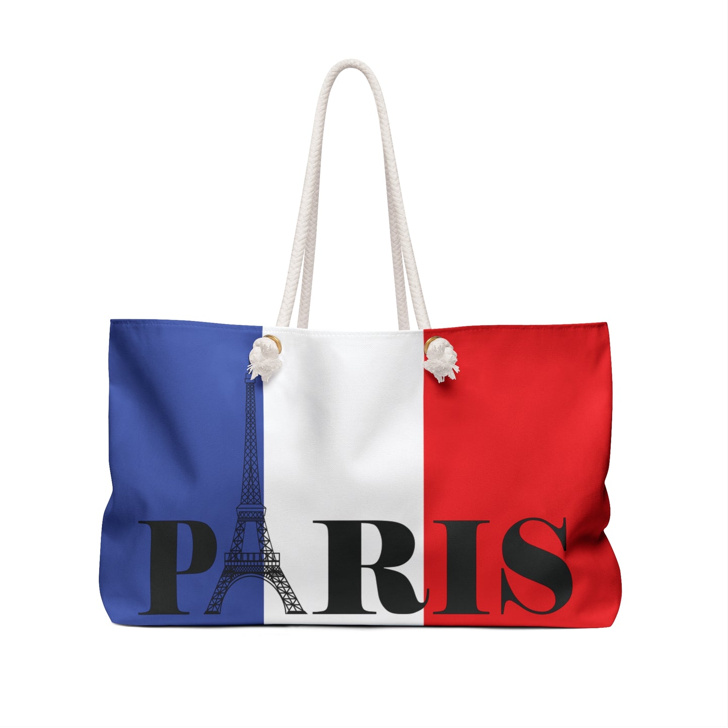 Paris Style Weekender Tote Bag - Large French Flag Travel Bag