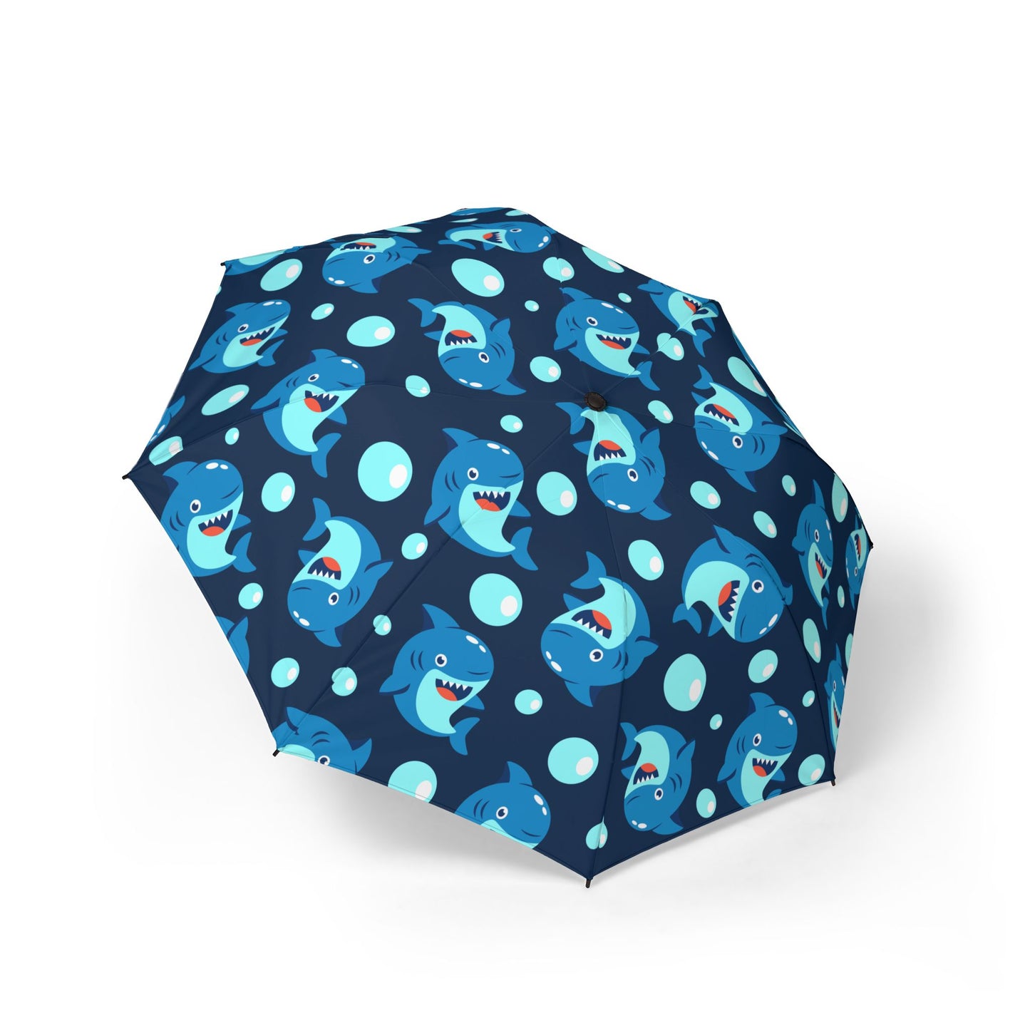 Smiley Shark Pattern Umbrella - Blue Cute | Ocean Lovers