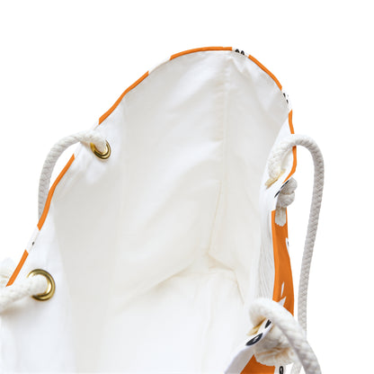 Halloween Ghost Pattern Weekender Bag - Orange Spooky Travel Tote