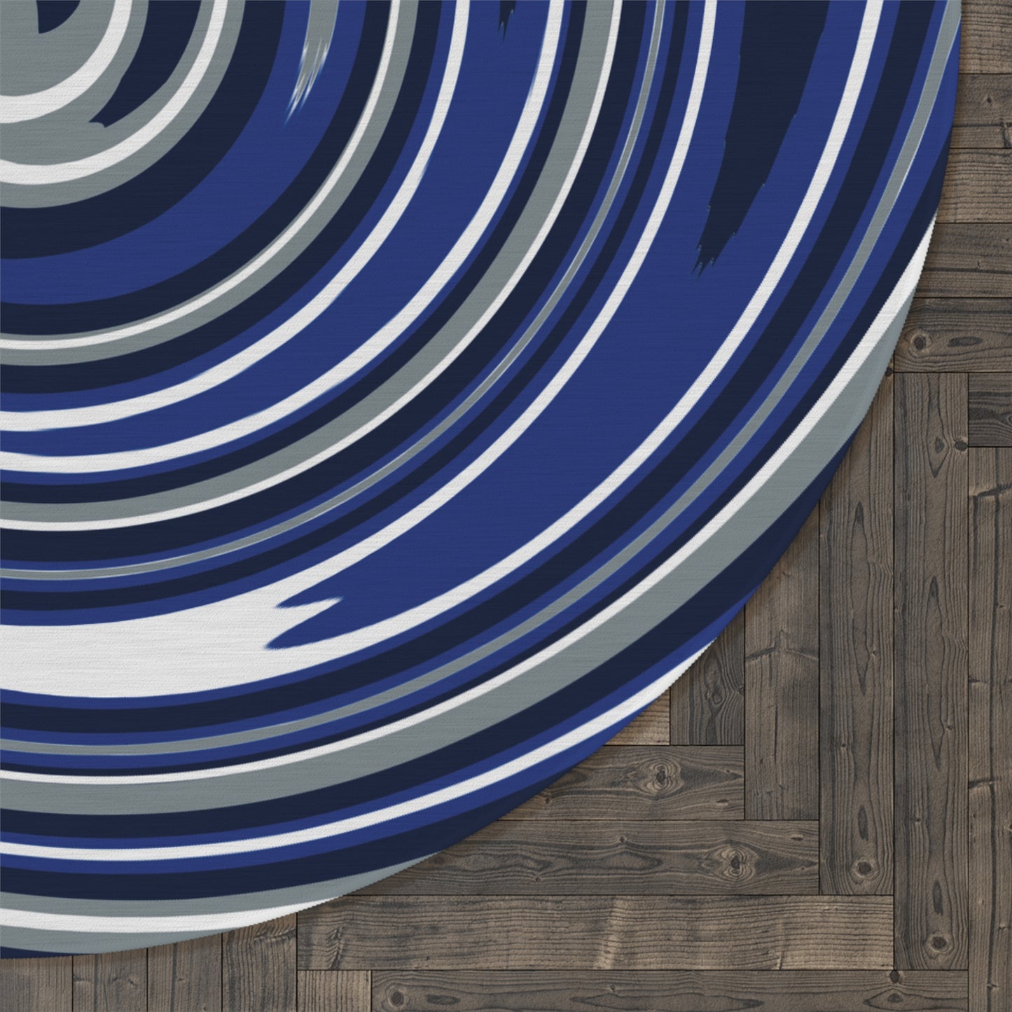 COWBOY Spiral Round Rug | Dallas Silver & Blue Team Colors