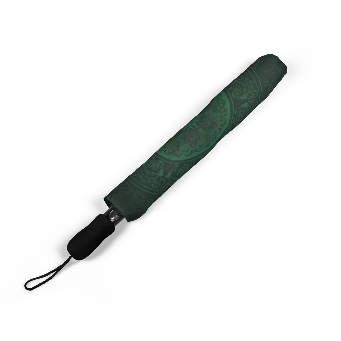 Emerald Gold Mandala Umbrella - Windproof Foldable | Elegant Gift