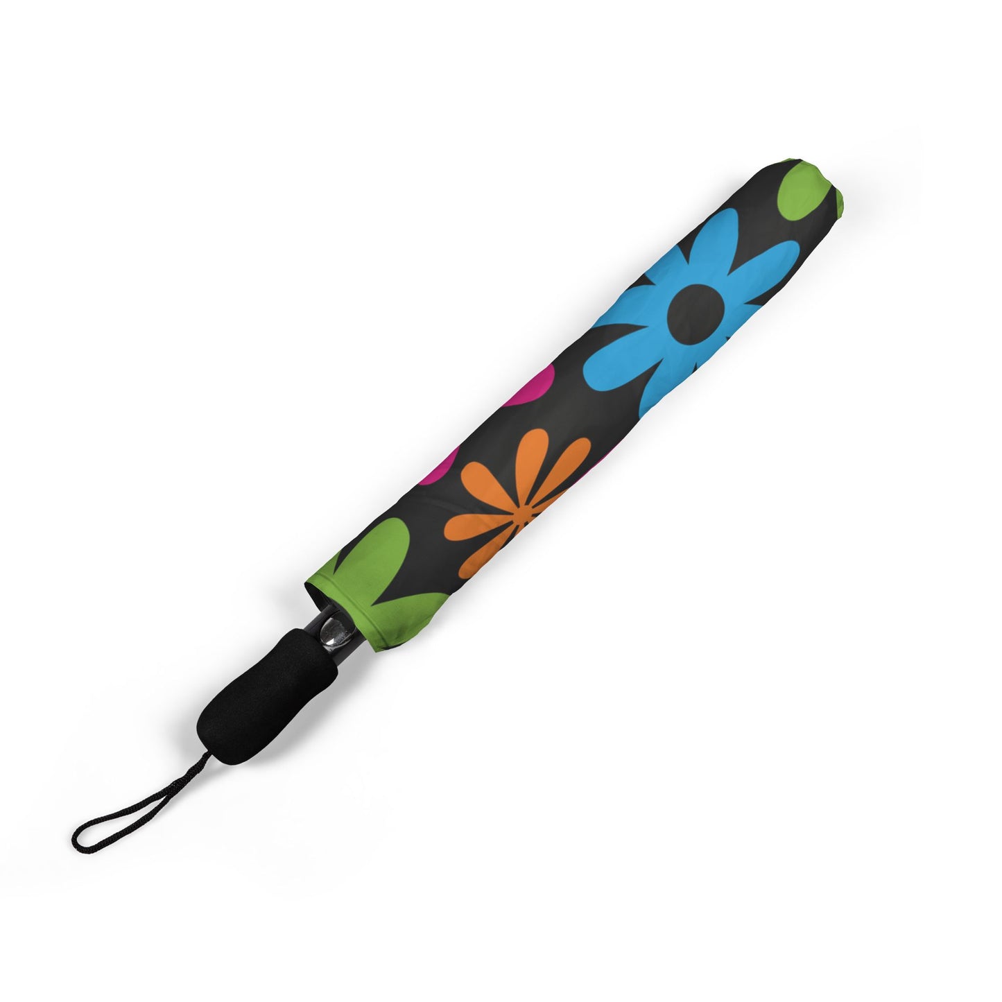 Groovy Flowers Umbrella - Lightweight Portable | Retro Floral Gift