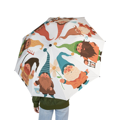 Gnomes Garden Party Pattern Umbrella | Semi-Automatic Rain