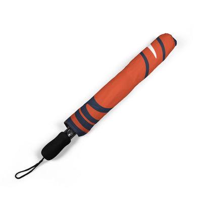 Bronco Swirl Travel Umbrella |  Denver Navy Blue & Orange