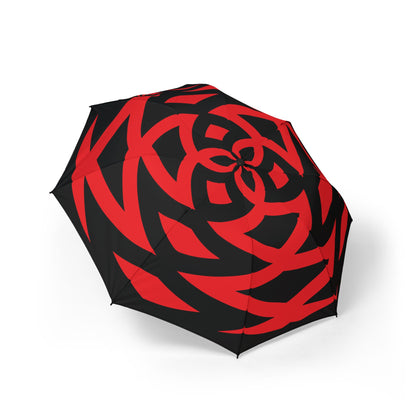 Red Black Triskelion Umbrella - Windproof Compact | Celtic Gift