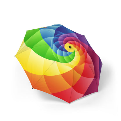 Metric Spiral Rainbow Pattern Umbrella | Semi-Automatic Windproof