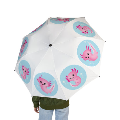 Axolotl Pink Blue Umbrella - Cute Windproof | Animal Gift