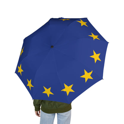 European Flag Blue & Gold Star Pattern Umbrella | Semi-Automatic