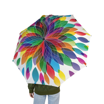 Kaleidoscope Petal Pattern Umbrella | Semi-Automatic Compact
