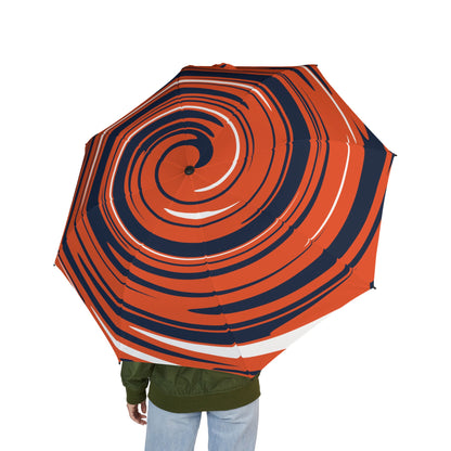 Bronco Swirl Travel Umbrella |  Denver Navy Blue & Orange
