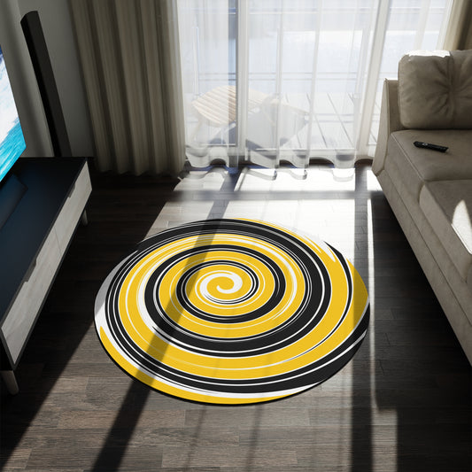Iowa University Spiral Rug | Gold & Black Team Colors