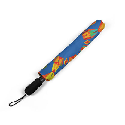 Blue Kaleidoscope Mandala Umbrella - Windproof Foldable | Vibrant Gift