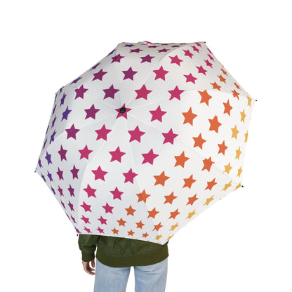 Colorful Gradient Star Pattern Umbrella | Semi-Automatic Rain