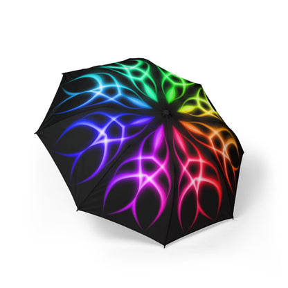 Neon Rainbow Flame Umbrella - Colorful Compact | Festival