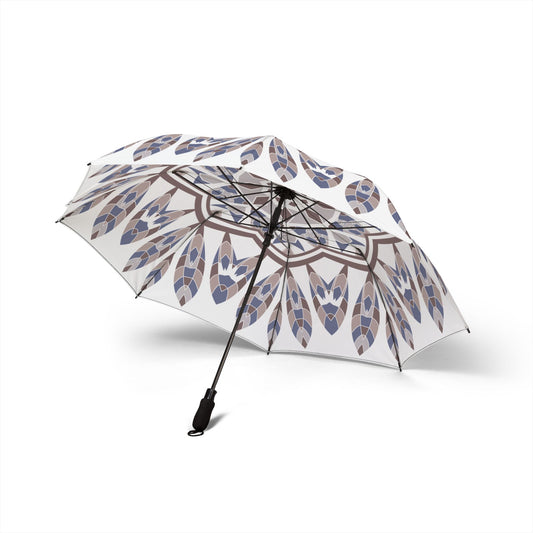 Blue & Beige Mandala Pattern Umbrella | Semi-Automatic Rain