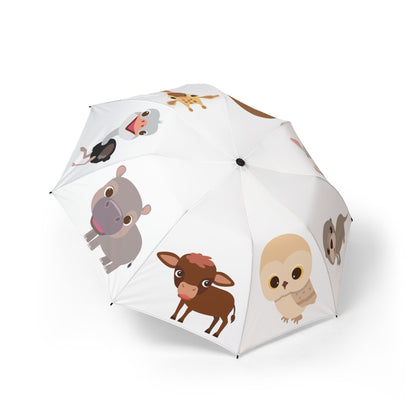 Baby Animal Print Umbrella - Cartoon Foldable | Kids