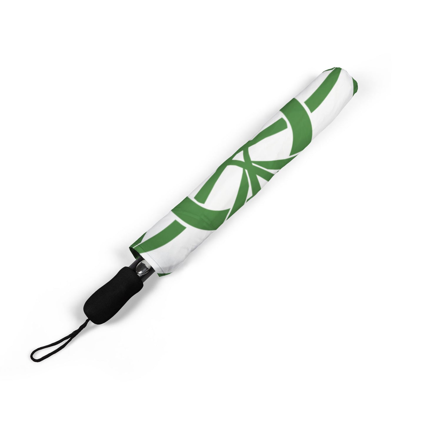 Green Celtic Swirls Umbrella - Windproof Travel | Irish Heritage Gift
