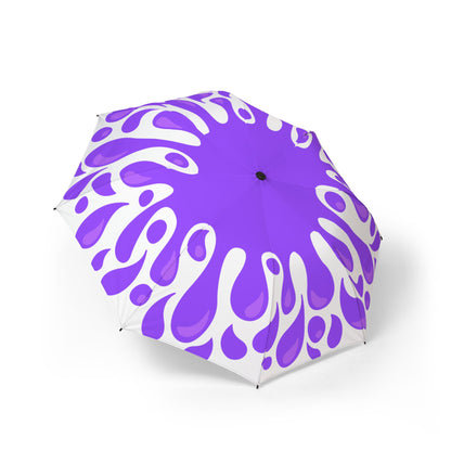 Splattered Purple Paint Pattern Umbrella – Semi-Automatic Rain Umbrella