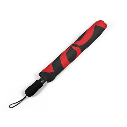 Red Black Triskelion Umbrella - Windproof Compact | Celtic Gift