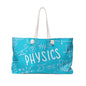 Physics Weekender Bag – Teal Blue Science Doodle Travel Tote