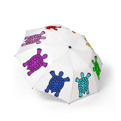Rainbow Sea Turtle Umbrella - Colorful Foldable | Beach