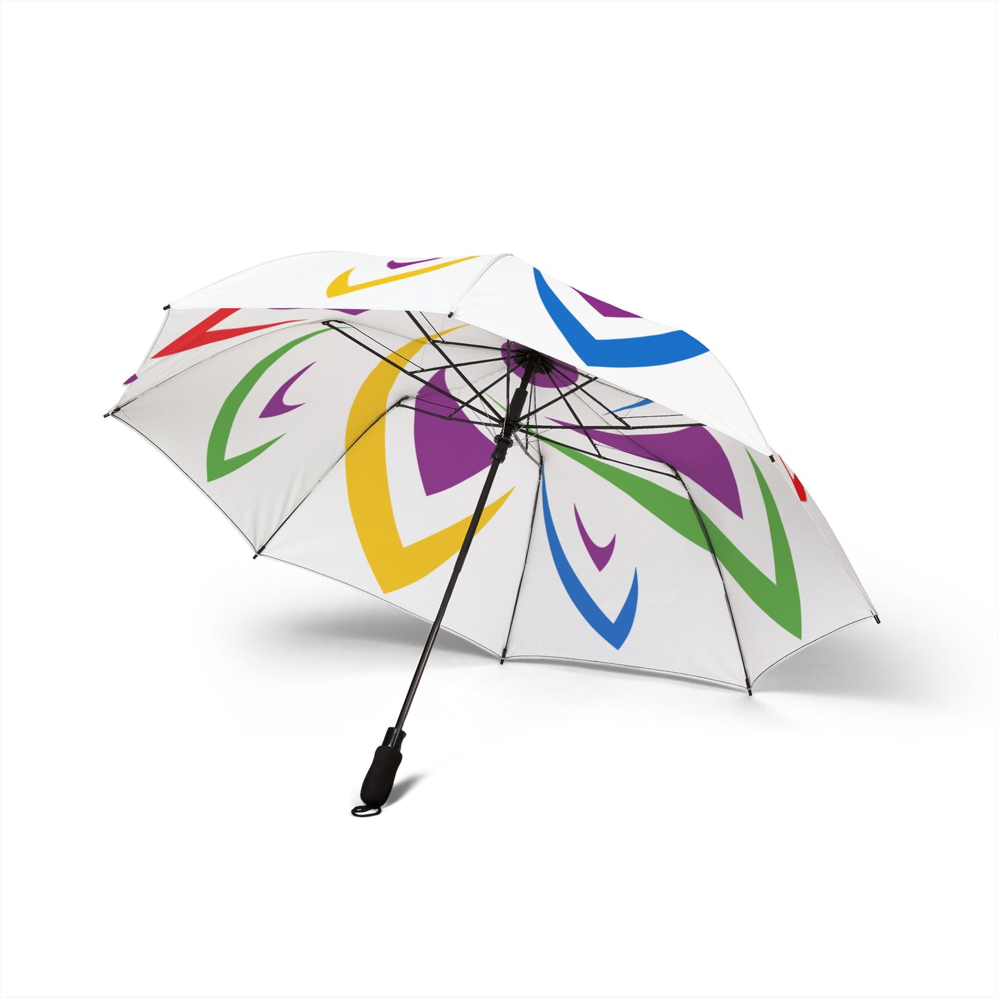 Purple Colorburst Swirl Pattern Umbrella | Semi-Automatic Travel