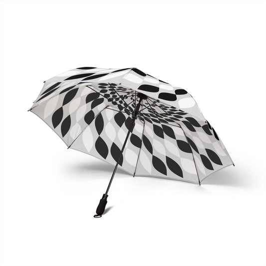 Black White Optical Spiral Umbrella - Modern | Graphic