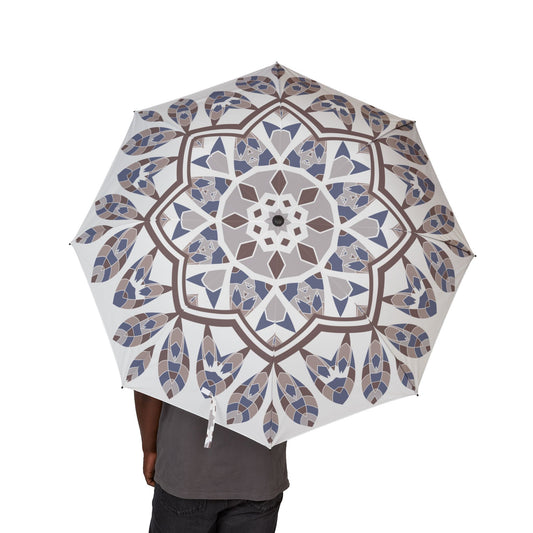 Umbrella with a geometric pattern on a white background