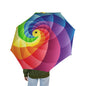 Metric Spiral Rainbow Pattern Umbrella | Semi-Automatic Windproof
