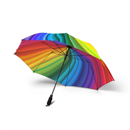 Rainbow Layers Pattern Umbrella | Semi-Automatic Windproof Travel